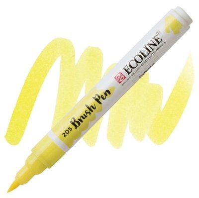 Пензель-ручка Ecoline Brushpen (205), Жовта лимонна, Royal Talens 8712079388652 фото