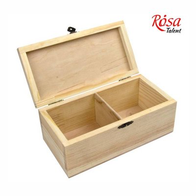 Скринька дерев'яна з замком, 2 секції, 20х10х8см, ROSA TALENT 4820149904993 фото