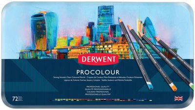 Набір кольорових олівців Procolour, 72кол. метал. Derwent 5028252514675 фото