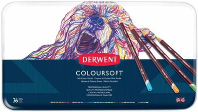 Набір кольорових олівців Coloursoft, 36шт., мет. коробка, Derwent 5028252188944 фото