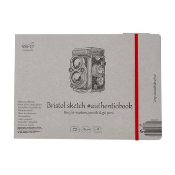 Альбом для ескізів AUTHENTIC (Bristol), А5 (24,5*17,6см), 185г/м2, 18л, білий та гладкий папір, SMILTAINIS 4770644587651 фото