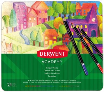 Набір кольорових олівців Colouring Academy, 24 кол., в метал. коробці, Derwent 5028252269872 фото