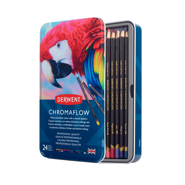 Набір кольорових олівців Chromaflow, 24шт., мет.коробка, Derwent 5028252616133 фото