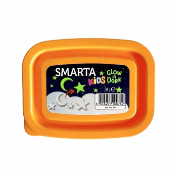 Пластика самозастигаюча, Біла Glow in Dark, 50 г, Smarta Kids 8683451100752 фото