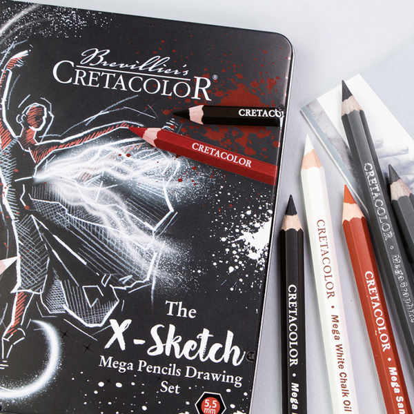 Набір олівців для рисунку X-SKETCH Mega Sketching, 12 шт., мет. коробка, Cretacolor 9014400325183 фото