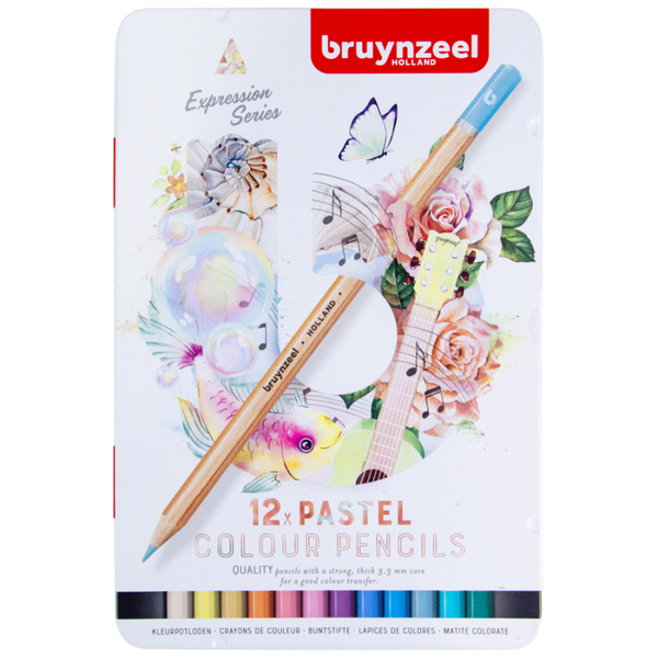 Набір кольорових олівців EXPRESSION PASTEL, 12шт., мет.коробка, Bruynzeel 8712079468415 фото