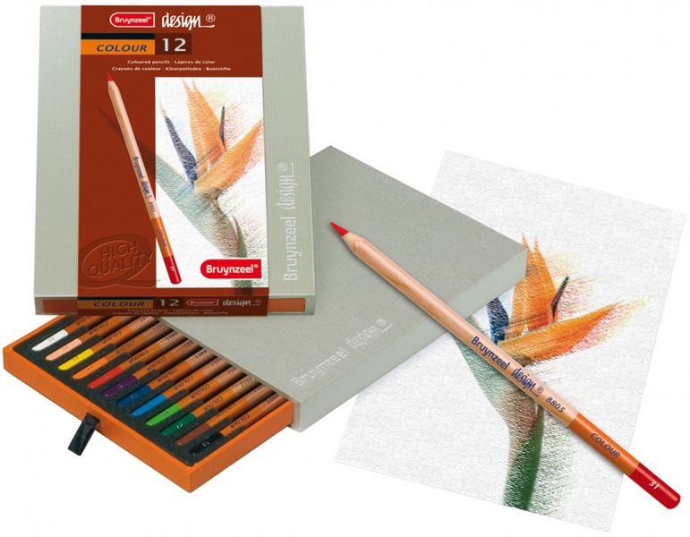 Набір кольорових олівців Bruynzeel Design, 12шт., дер.коробка, Bruynzeel 8710141082576 фото